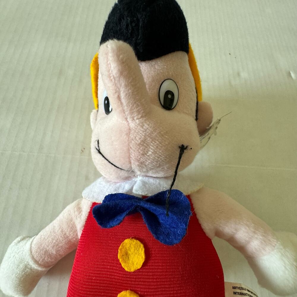 Disney PINOCCHIO International Novelties Italy Stuffed Plush USED has Tag 12”